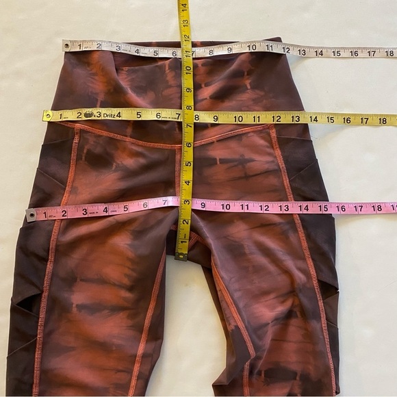 Lululemon Rise And Flow Pant Leggings Tights Womens Small Custom Tie Dye Orange - Picture 10 of 15